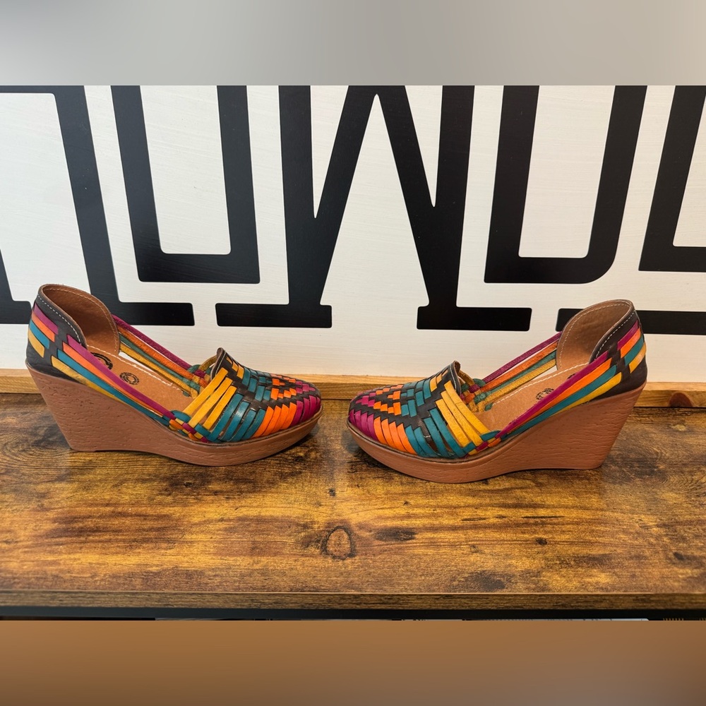 Colorful Woven Wedge Sandals
